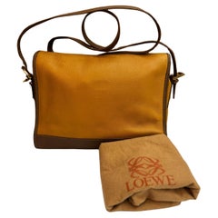 Vintage LOEWE Anagram Camera Bag Brown Leather Unisex Mens