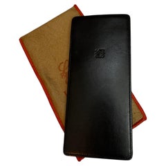 Vintage LOEWE Anagram Lambskin Leather Glasses Case Holder Black