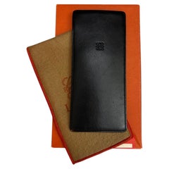 Vintage LOEWE Anagram Lambskin Leather Glasses Case Holder Black