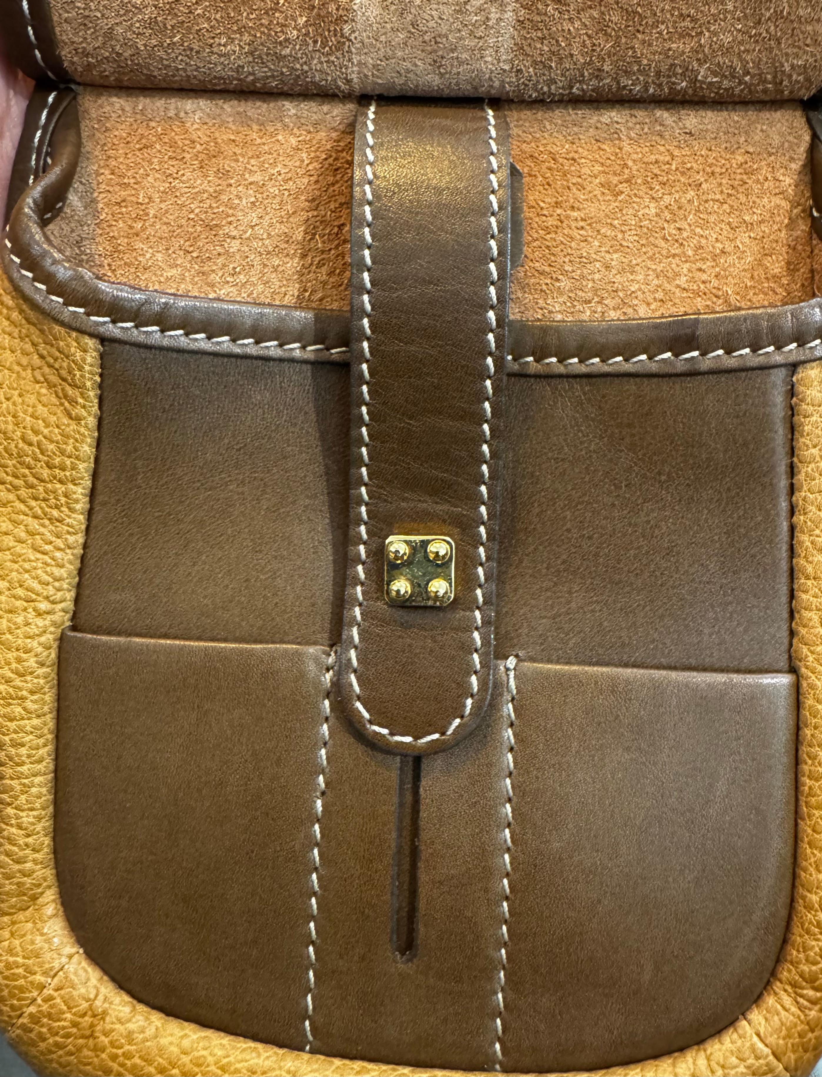 Vintage LOEWE Anagramm Ledergürteltasche Senf im Angebot 3