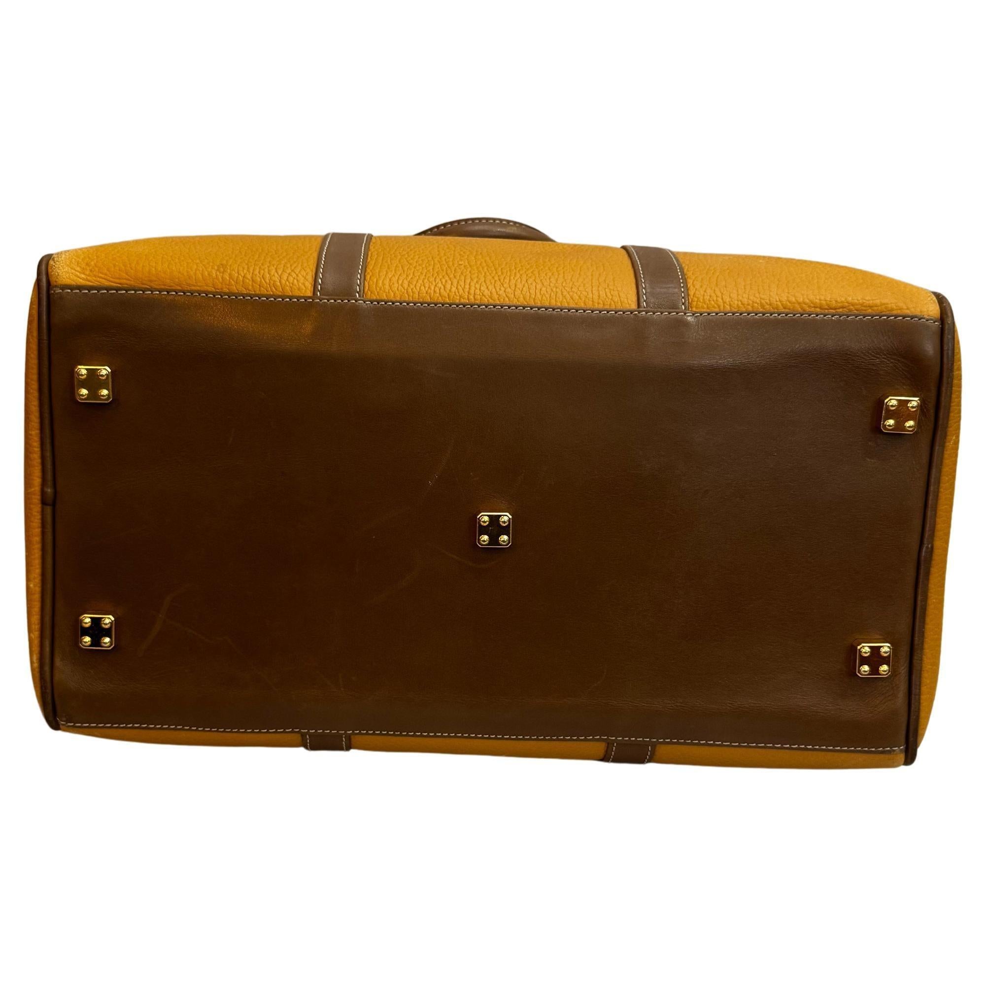 Vintage LOEWE Anagramm Leder Boston Tasche 35 Senf für Damen oder Herren im Angebot