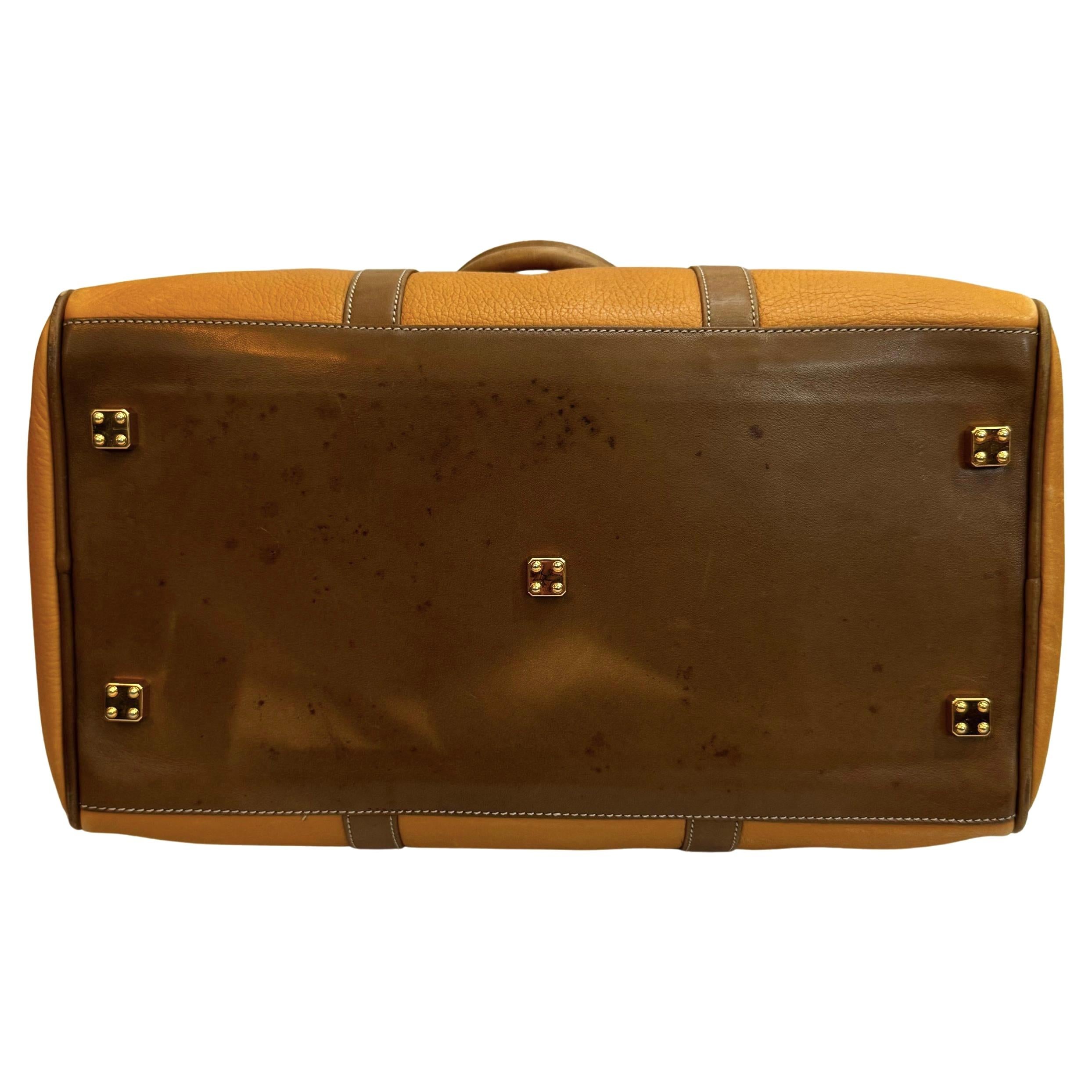 Vintage LOEWE Anagramm Leder Boston Tasche 35 Senf für Damen oder Herren im Angebot