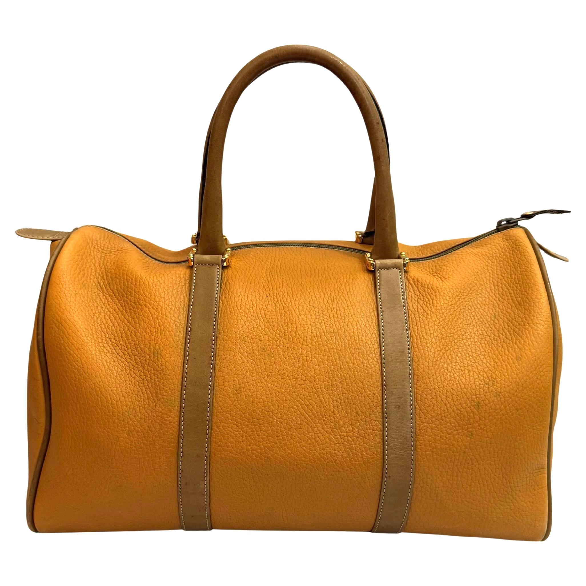 Vintage LOEWE Anagramm Leder Boston Tasche 35 Senf im Angebot 4
