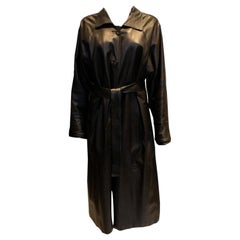 Vintage Loewe Black Leather Coat and Belt