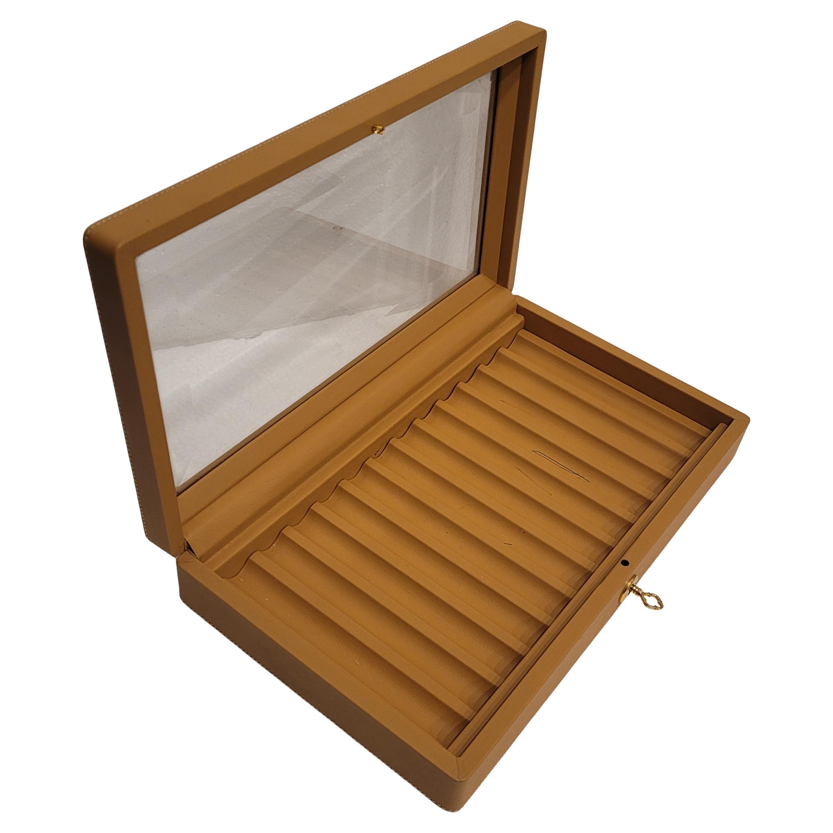 Vintage Loewe Camel Pen Display Organizer Box Loewe Camel Leather For Sale