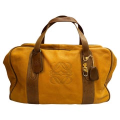 Bolso Vintage LOEWE Piel Anagrama Boston Mostaza Unisex