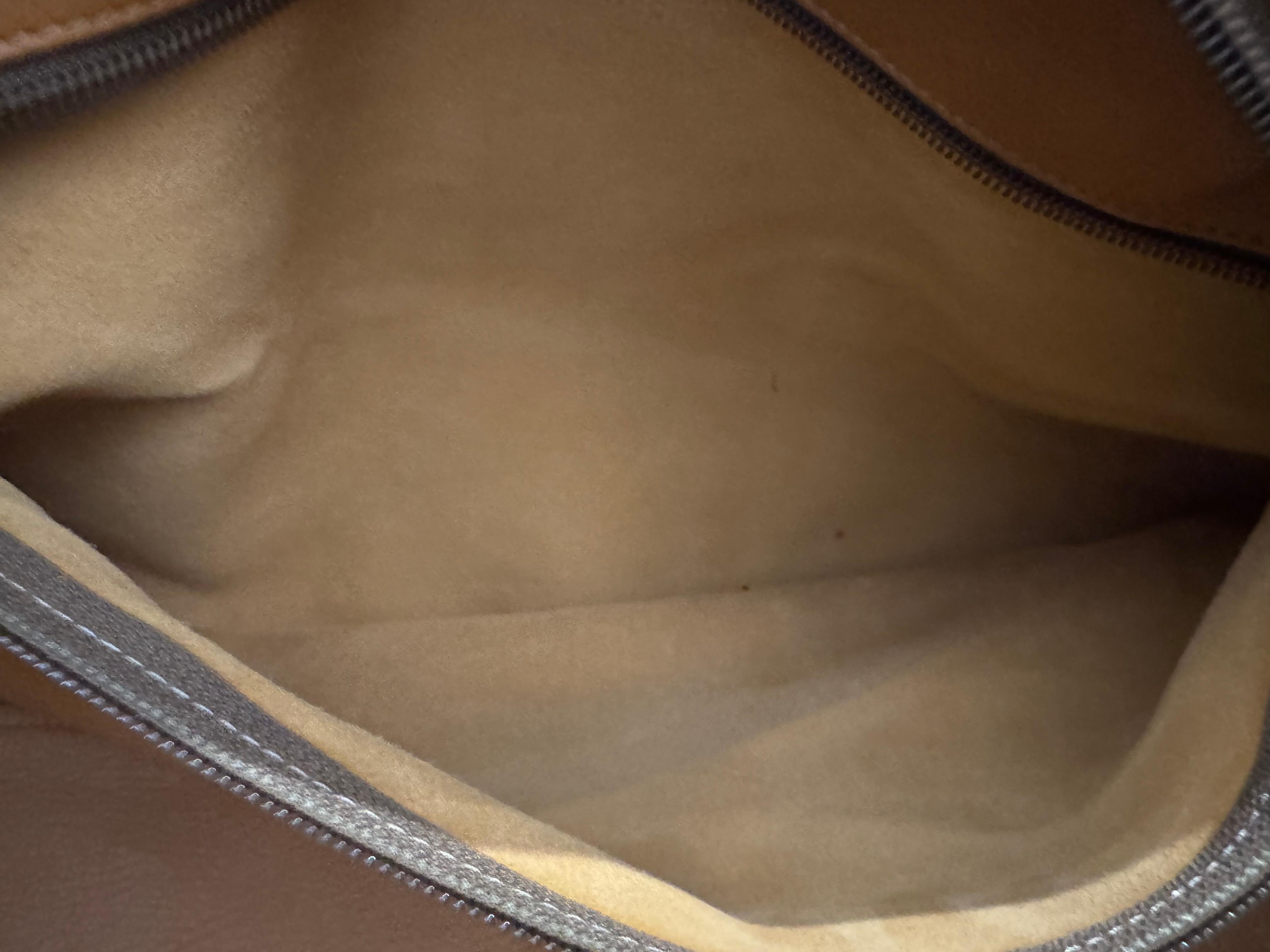 Vintage LOEWE Leather Anagram Boston Bag Mustard Unisex XL 5
