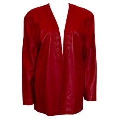 Loewe Rote Lederjacke im Vintage-Stil