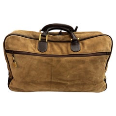 Vintage LOEWE Suede Anagram Boston Bag 50 Brown XL