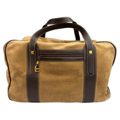 Vintage LOEWE Suede Anagram Boston Bag Calfskin Unisex 45