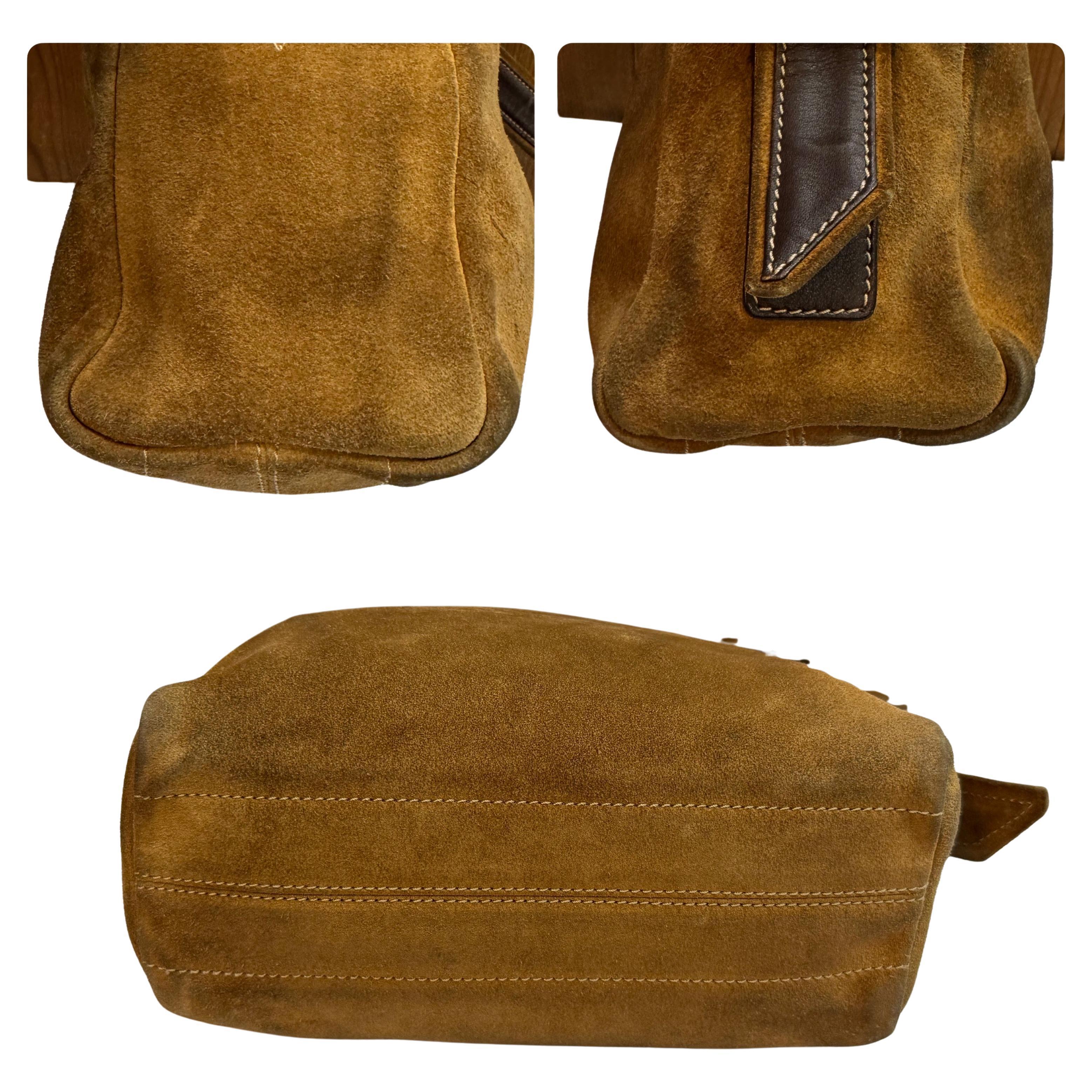 Vintage LOEWE Suede Anagram Camera Bag Brown Unisex État moyen - En vente à Bangkok, TH