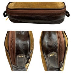 Vintage LOEWE Suede Anagram Camera Bag Brown Unisex Mens Large