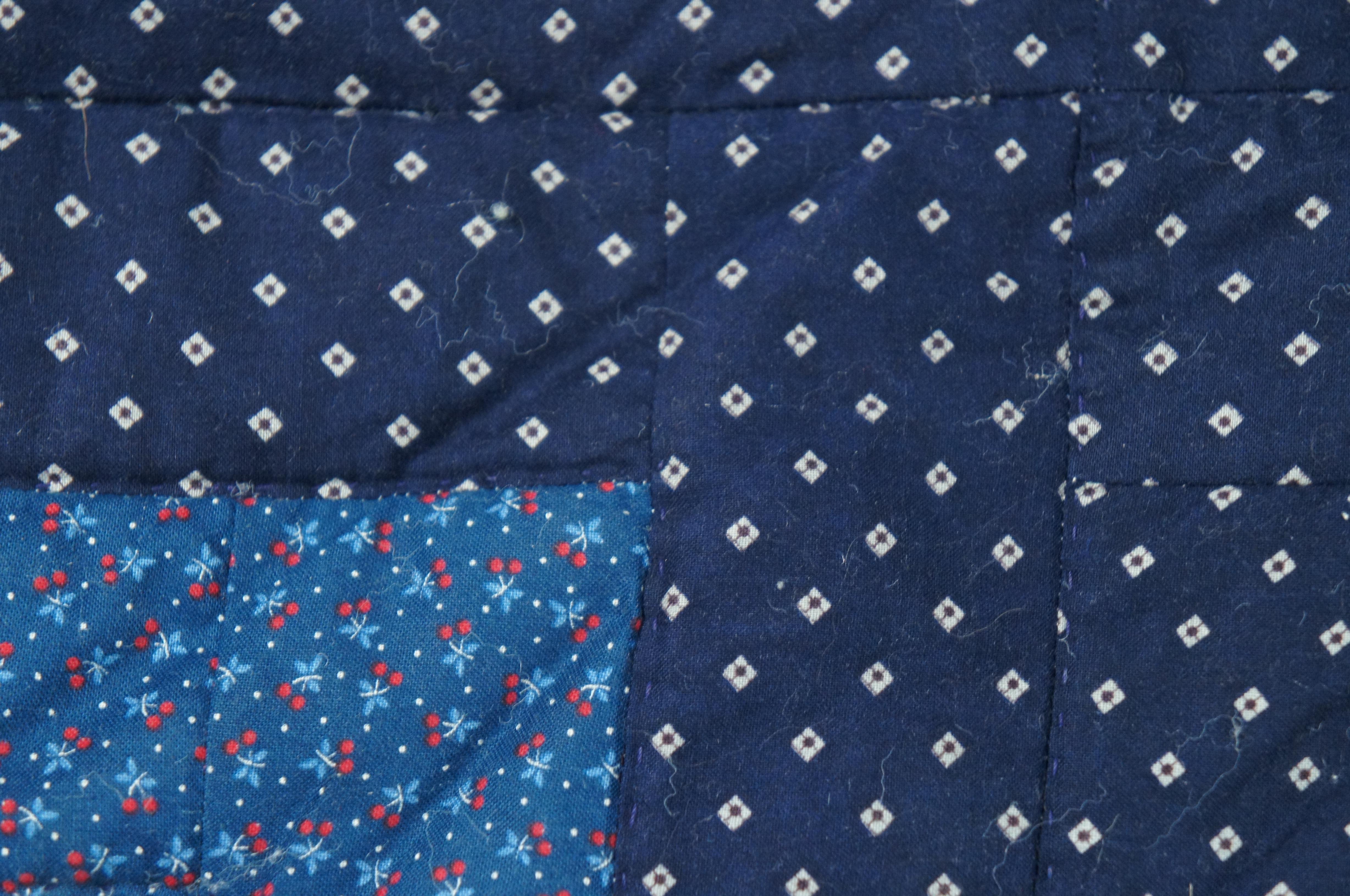 Coton Vintage Log Cabine Stitch by Stitch Geometric Floral Quilt Blanket Bedspread 87