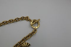 Vintage Logo Fan Multi Charm Karl Lagerfeld Statement Necklace, 1990S