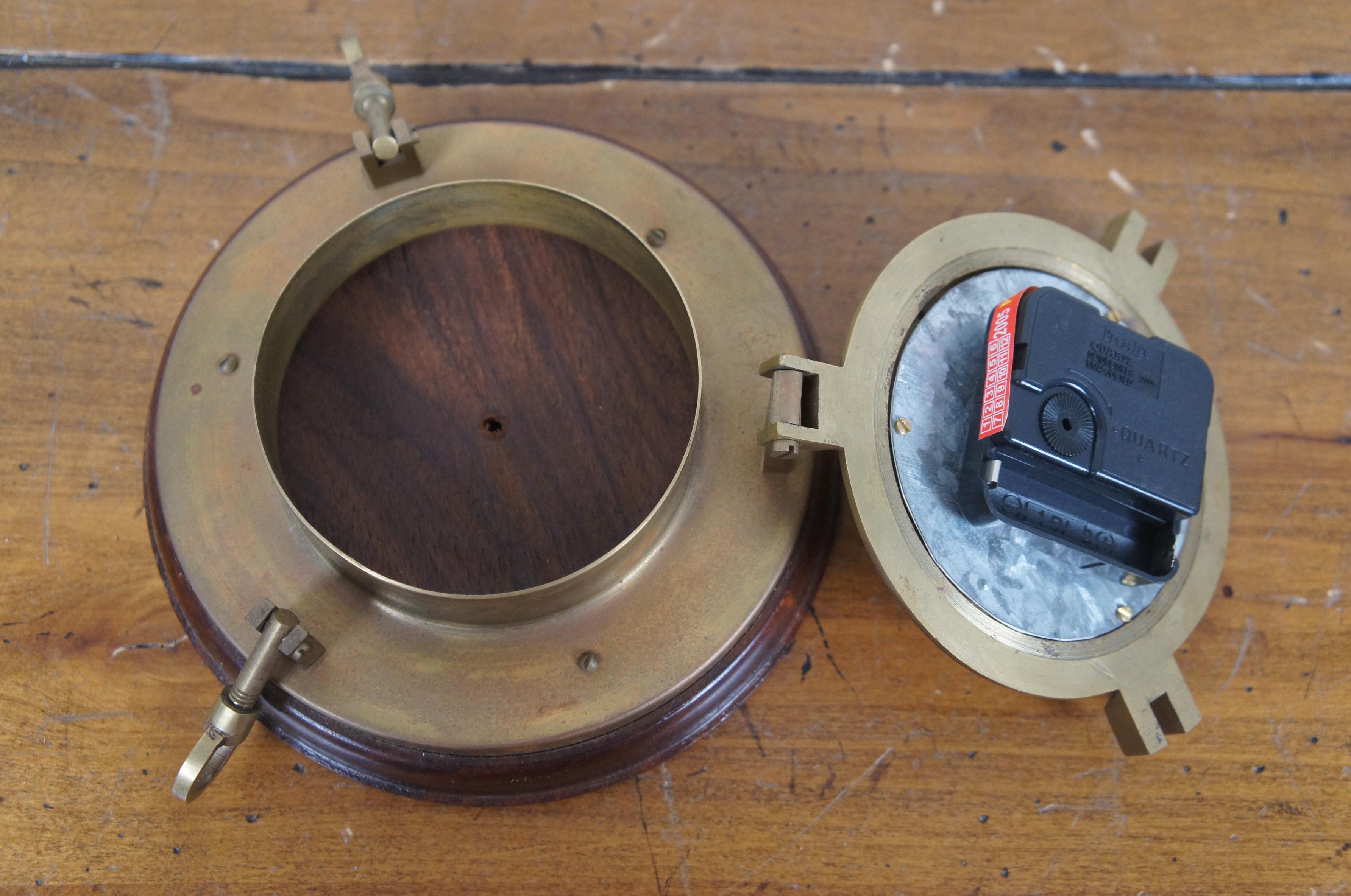 Vintage London Brass Nautical Maritime Ship Porthole Wall Clock 7