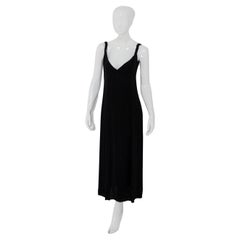 Robe longue noire vintage avec bretelles