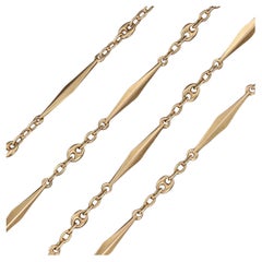 Lange Vintage-Halskette aus 18 Karat Gold mit Kette