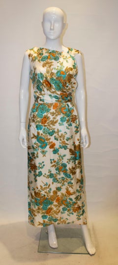 Vintage Long Floral Evening Gown
