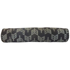 Vintage Long Grey and Black Japanese "Boro" Textile Decorative Bolster Pillow