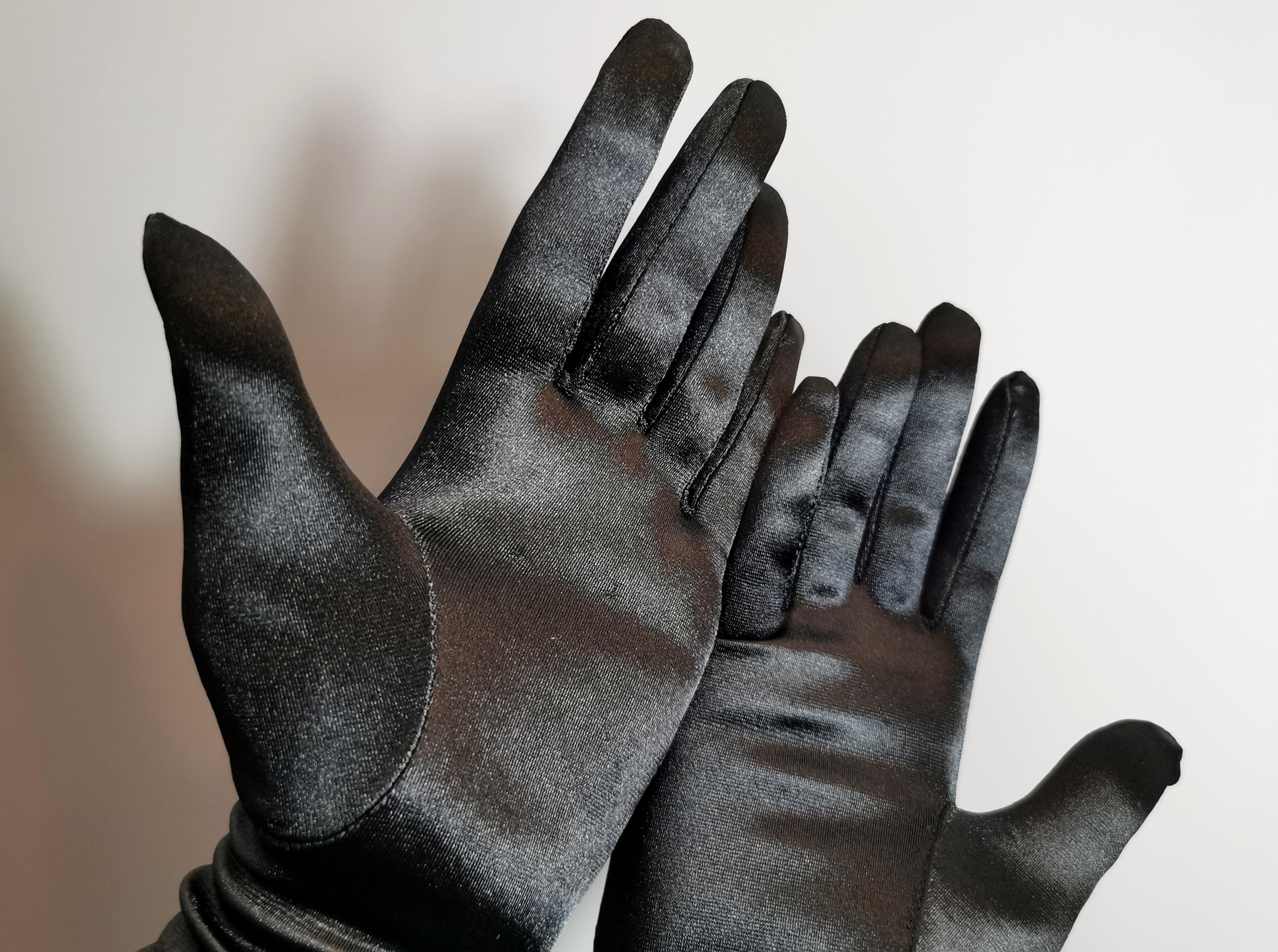 Vintage long length black opera gloves 5