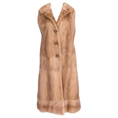 Gilet long vintage en vison