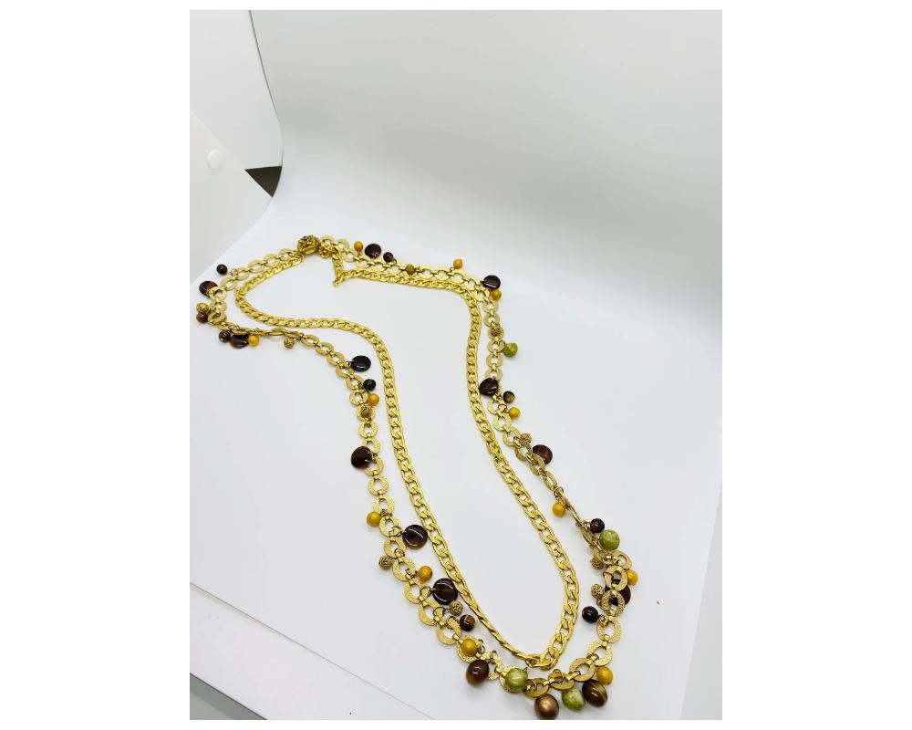 Miriam Haskell Doppelreihige Vintage-Glas-Halskette im Angebot 1