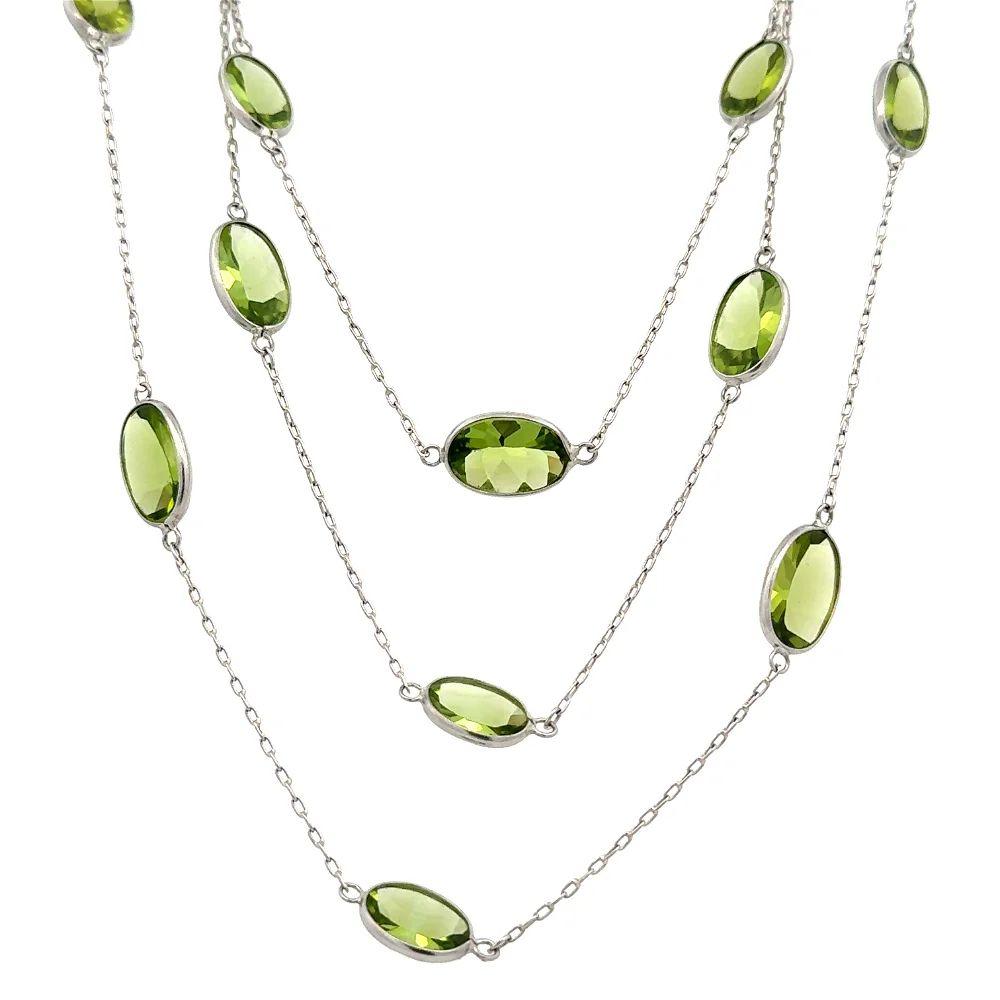 Statement peridot necklace best sale