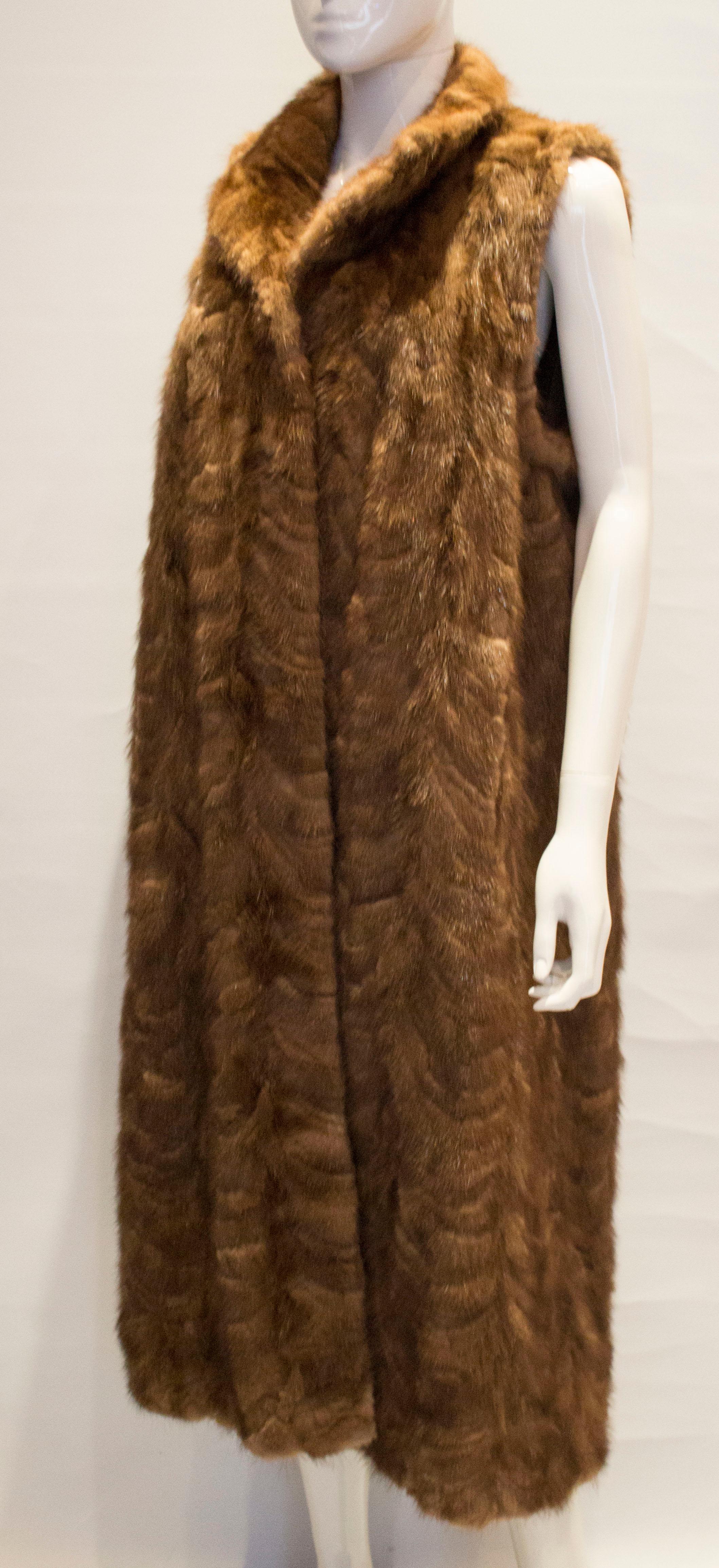 Vintage Long Sheared Mink Gilet In Good Condition In London, GB