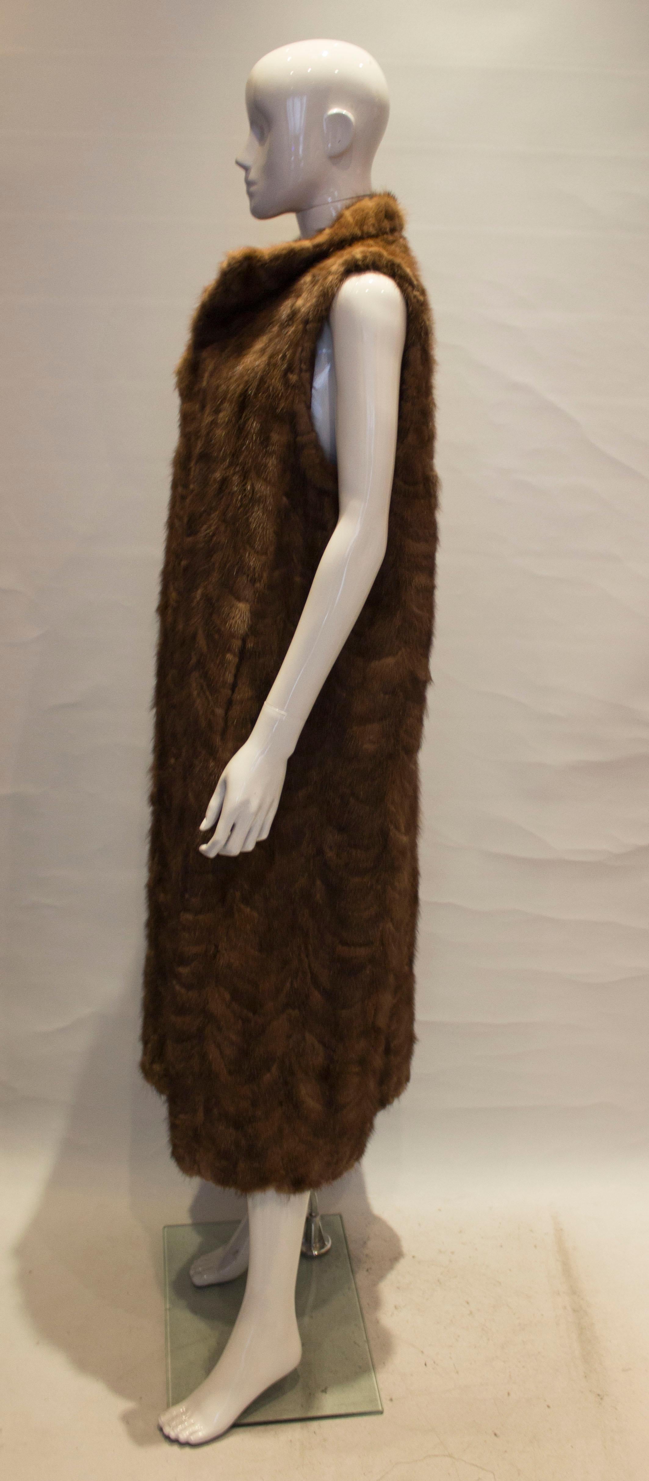 Women's Vintage Long Sheared Mink Gilet