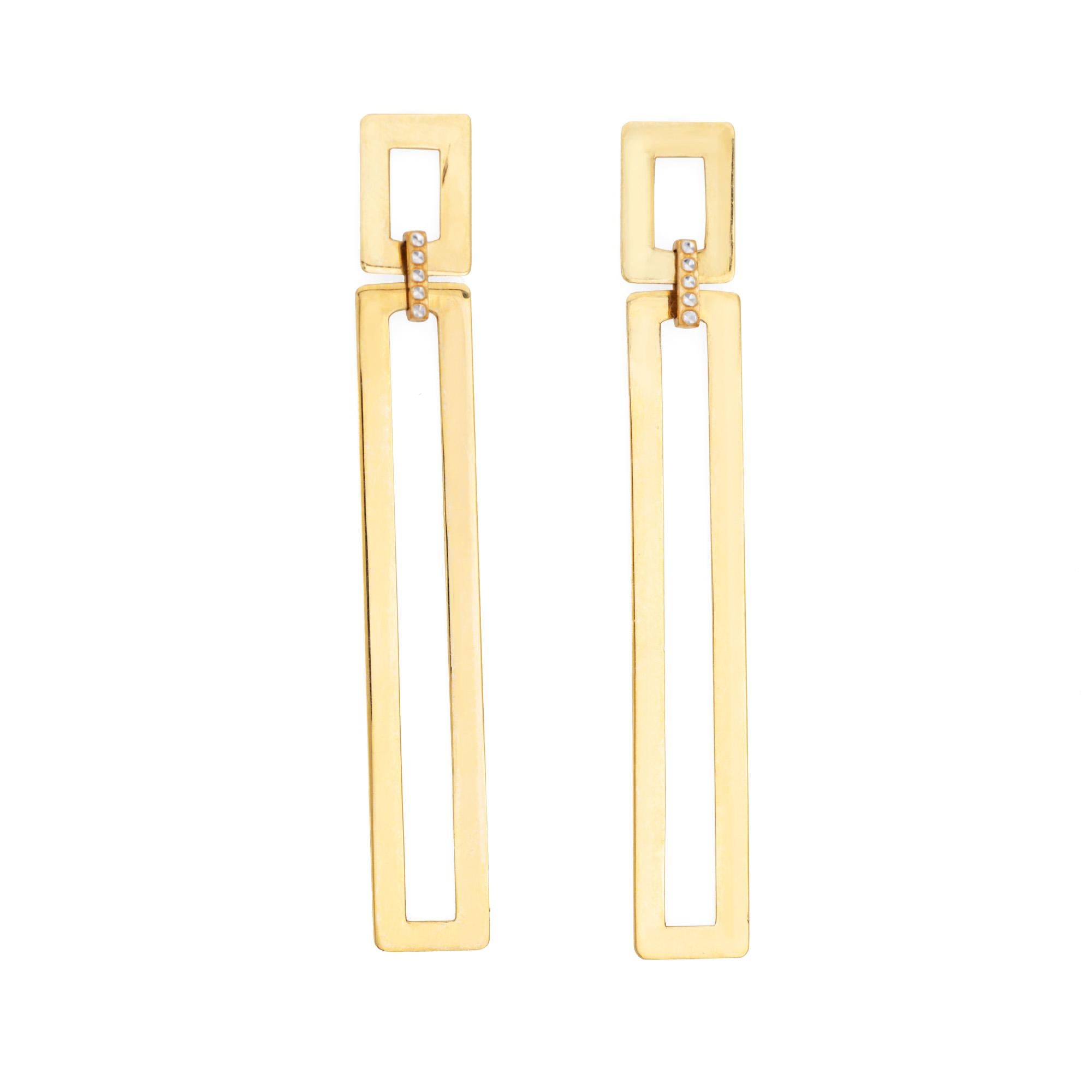 Vintage Long Square Earrings 2.75