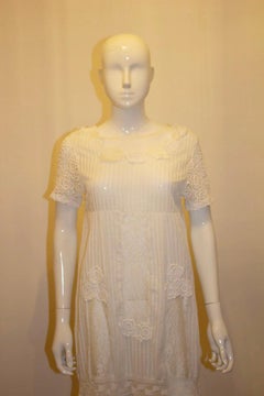 Vintage Long White Summer Gown