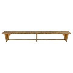 Vintage Long Wooden Bench, 1950s
