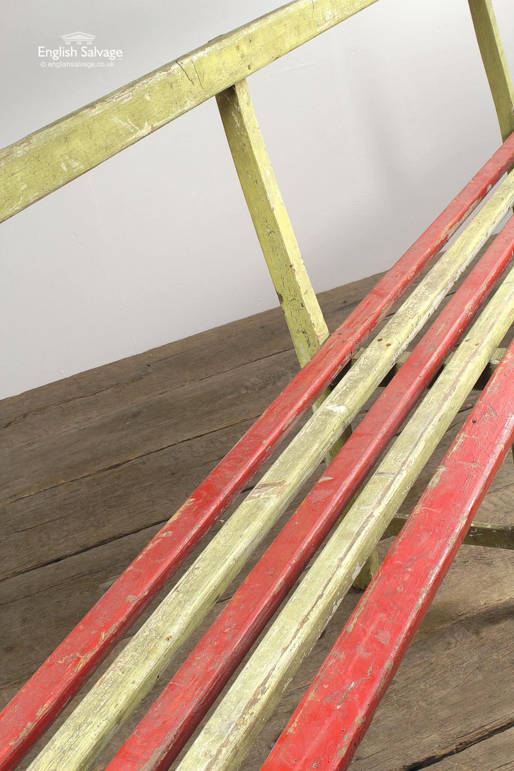 Vintage Long Wooden Plank Bench, 20th Century In Good Condition For Sale In London, GB