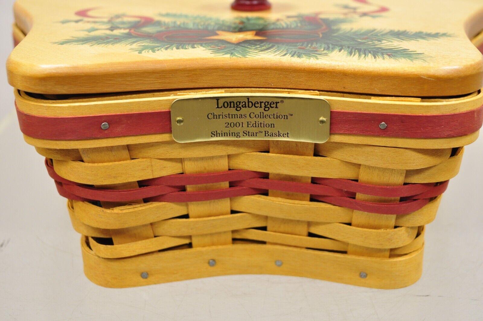 Vintage Longaberger 2001 Edition Weihnachtskollektion Roter glänzender Sternkorb, Vintage (21. Jahrhundert und zeitgenössisch) im Angebot
