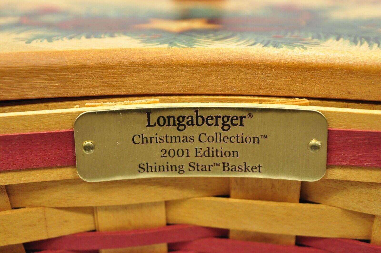 Vintage Longaberger 2001 Edition Weihnachtskollektion Roter glänzender Sternkorb, Vintage (Holz) im Angebot