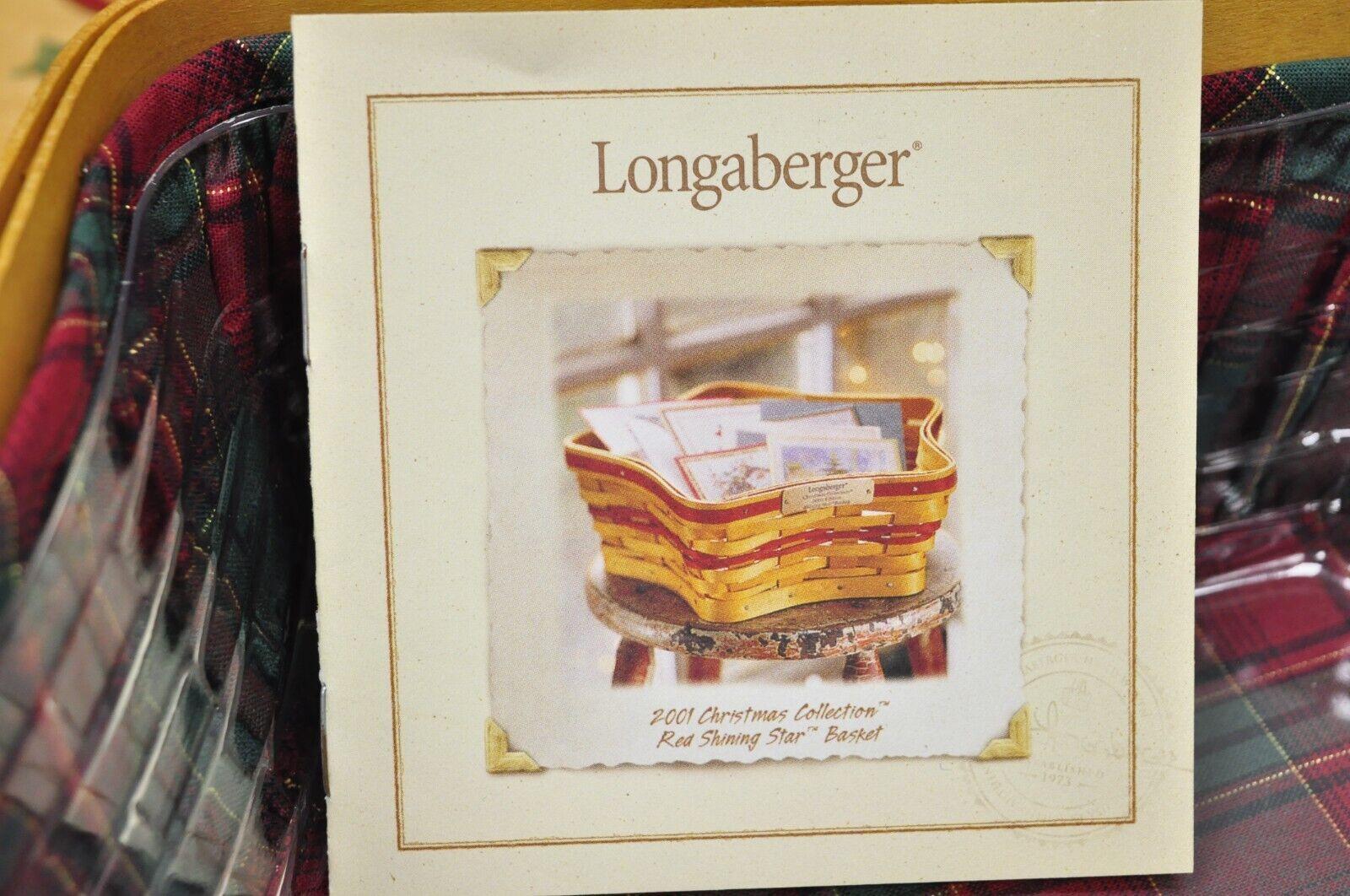 Vintage Longaberger 2001 Edition Christmas Collection Red Shining Star Basket For Sale 1