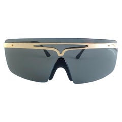 Vintage Longchamp Screen Green & Gold Sunglasses Made In France 1980's