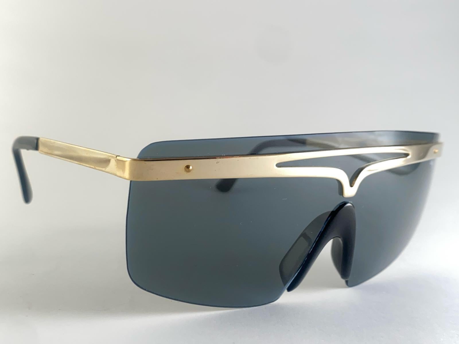Lunettes de soleil vintage Longchamp Screen Green & Greene Greene Made In France 1980's en vente 1
