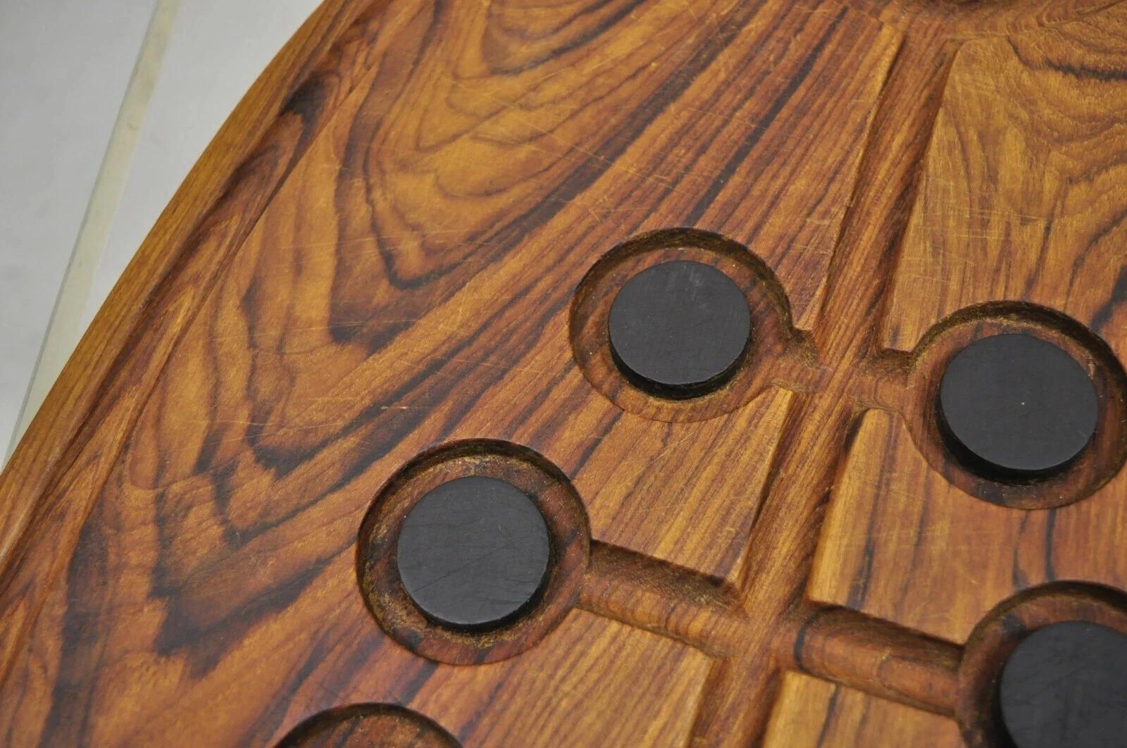 Vintage Longhorn Buey Fundición de Aluminio Tabla de cortar de madera Arthur Court en venta 1