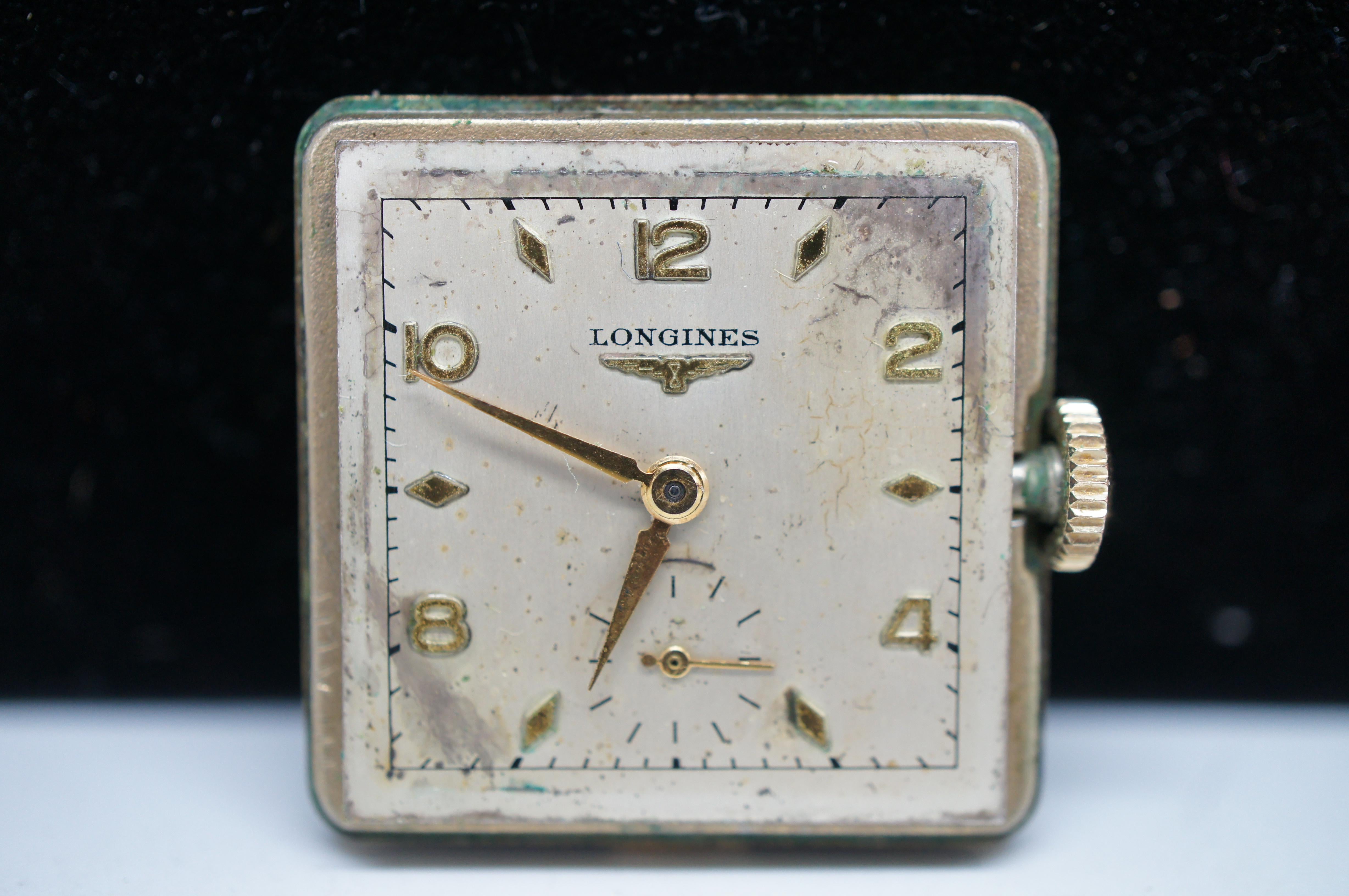 Vintage Longines 10k Gold gefüllte Pontiac Stretch-Armbanduhr (Mitte des 20. Jahrhunderts) im Angebot