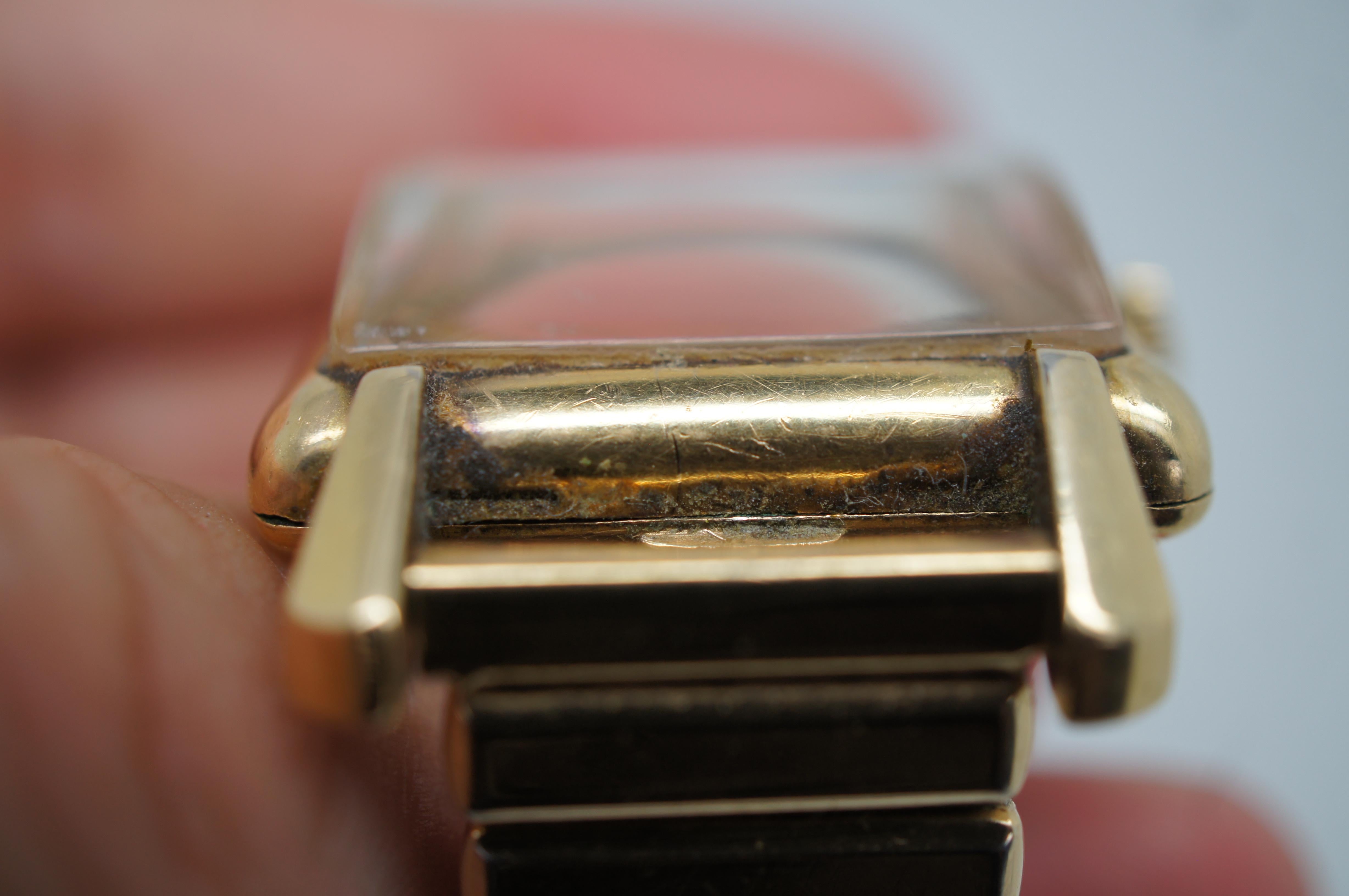 Vintage Longines 10k Gold Fill Wrist Watch Pontiac Stretch Band In Good Condition For Sale In Dayton, OH