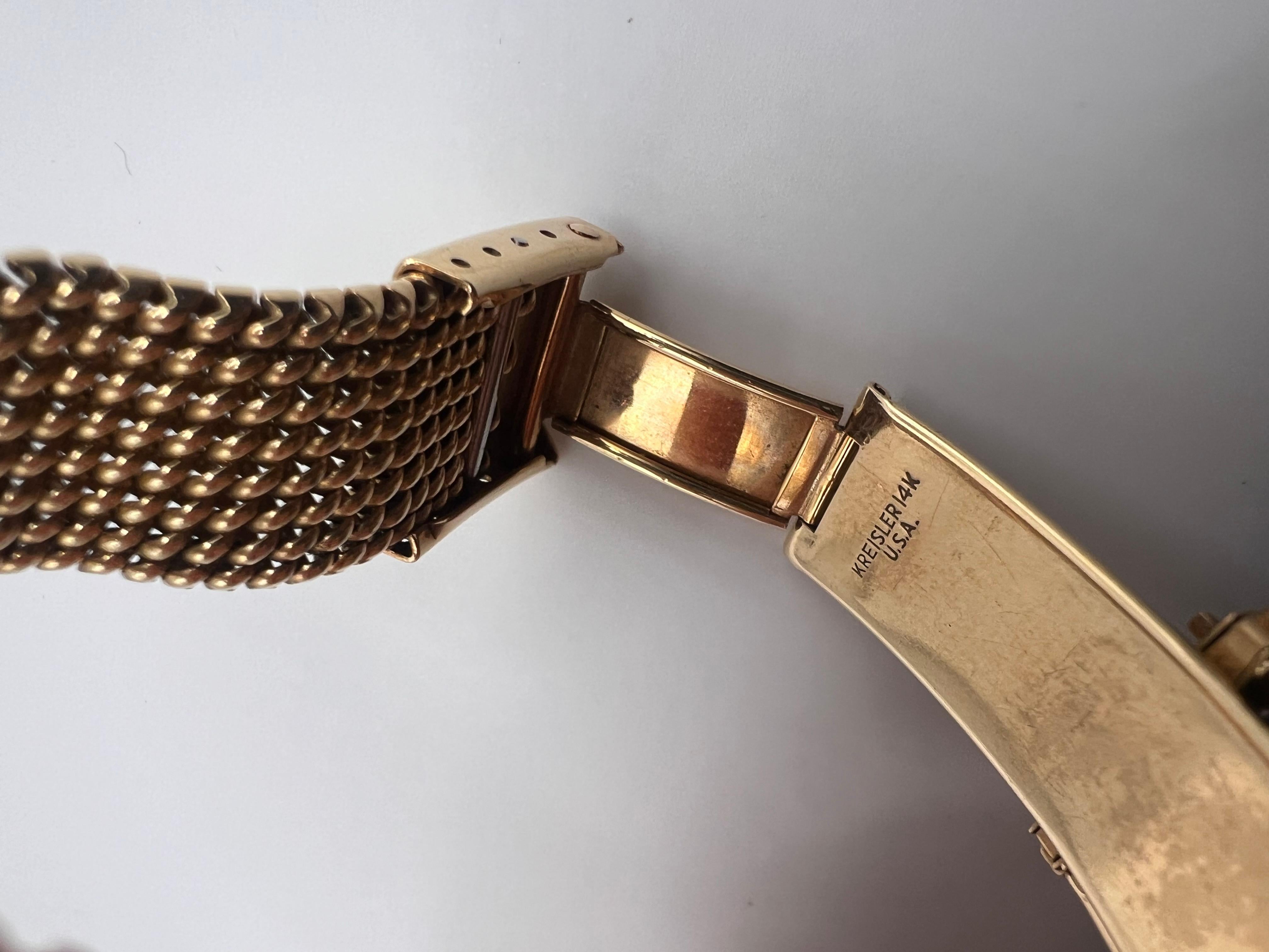 Vintage Longines 14k Gold and Diamond Dial Watch For Sale 1