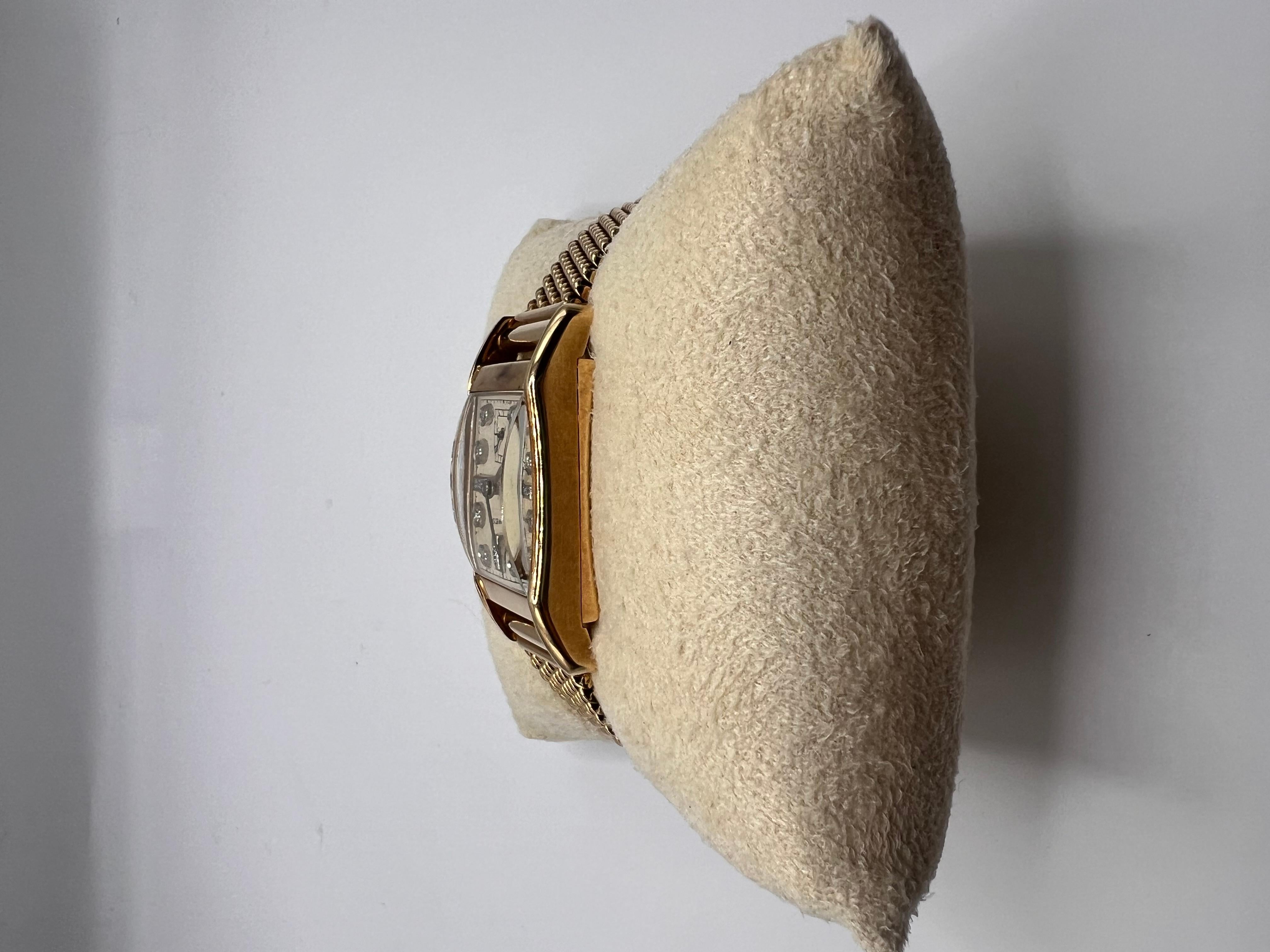 Vintage Longines 14k Gold and Diamond Dial Watch For Sale 2