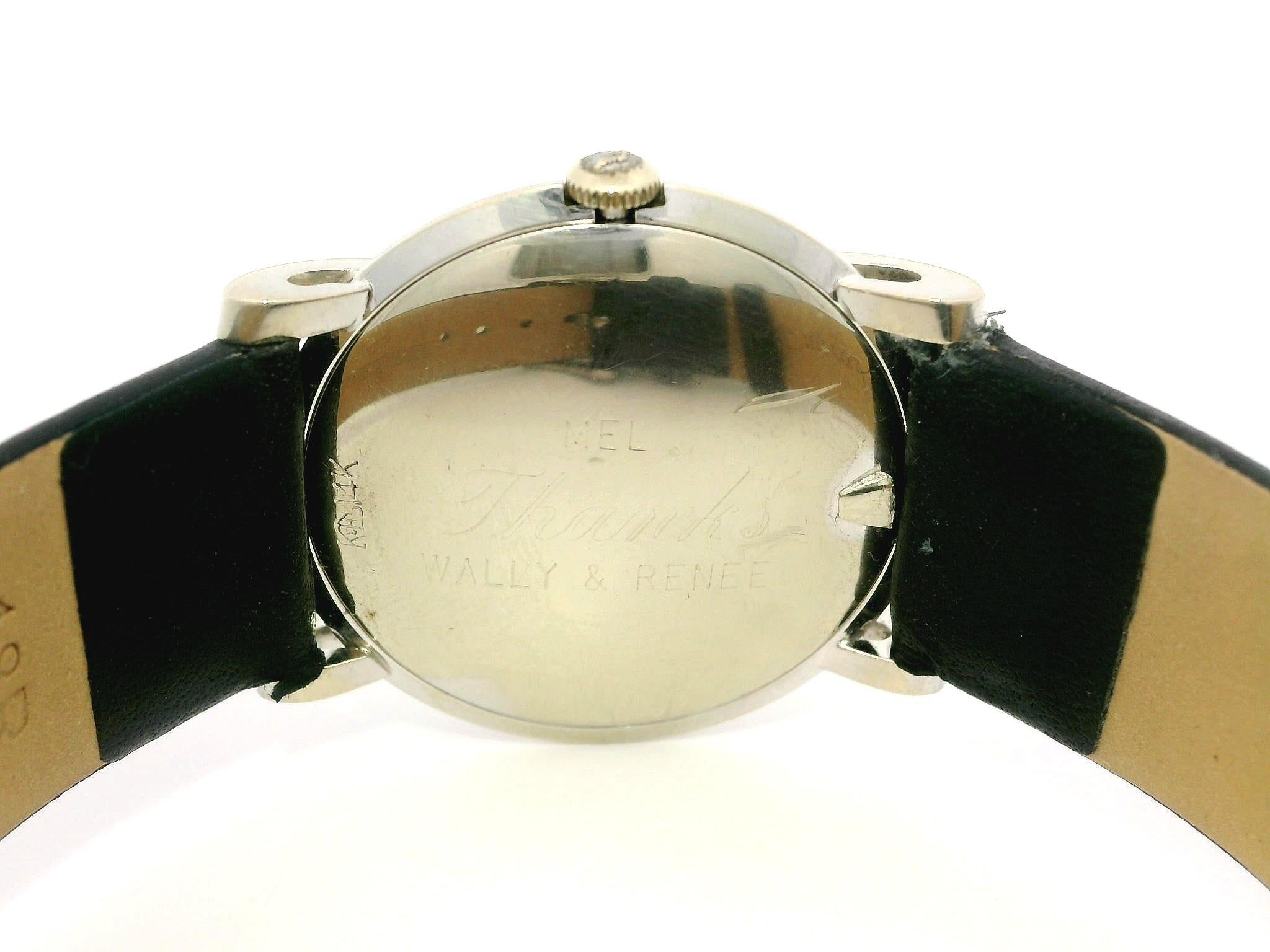 Vintage Longines 14k White Gold 30mm Mechanical Fancy Lug Diamond Dial Wrist Wat 2