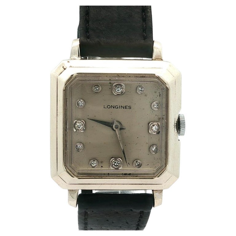 Vintage Longines 14k White Gold Diamond Dial Mechanical 17j  display picture 2