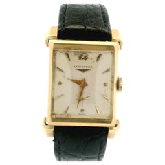Vintage Longines 14k Yellow Gold 22mm Mechanical Rectangular Fancy Lug Watch