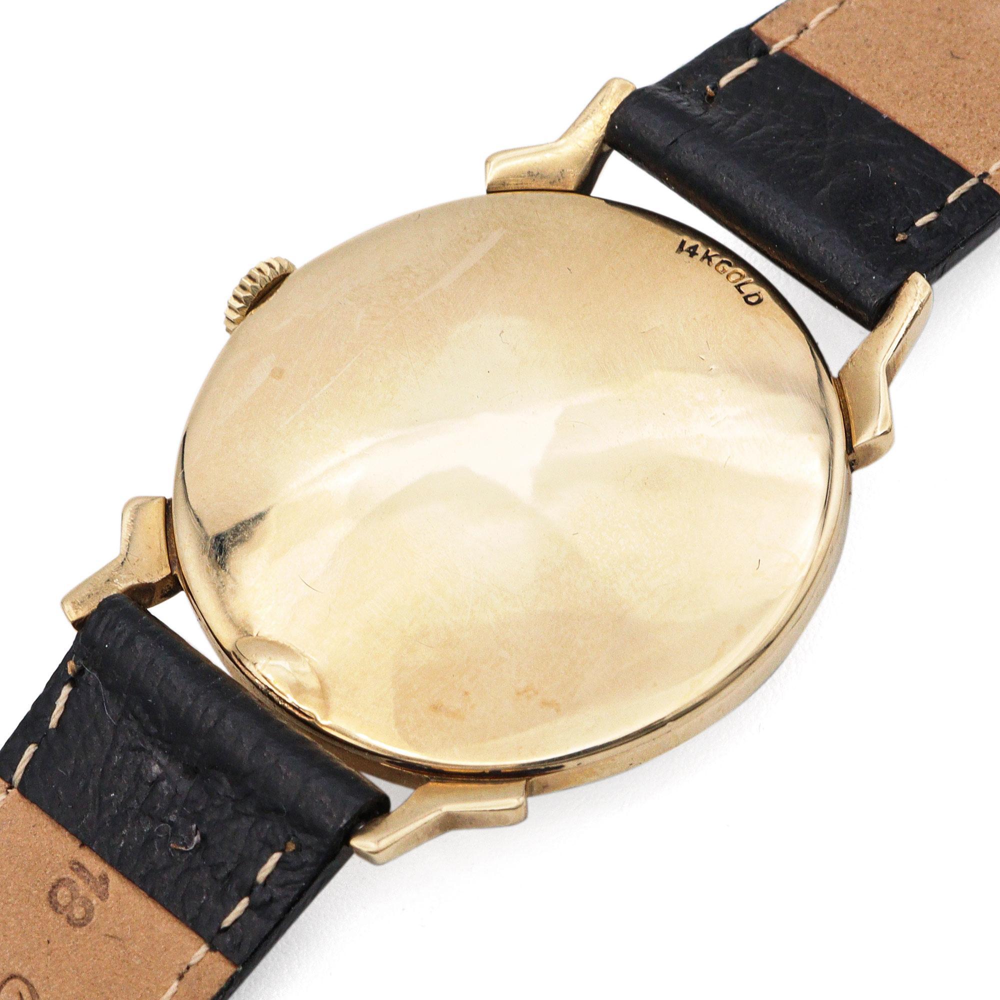 Vintage Longines 14k Gelbgold Hand Wind Herrenuhr im Angebot 1