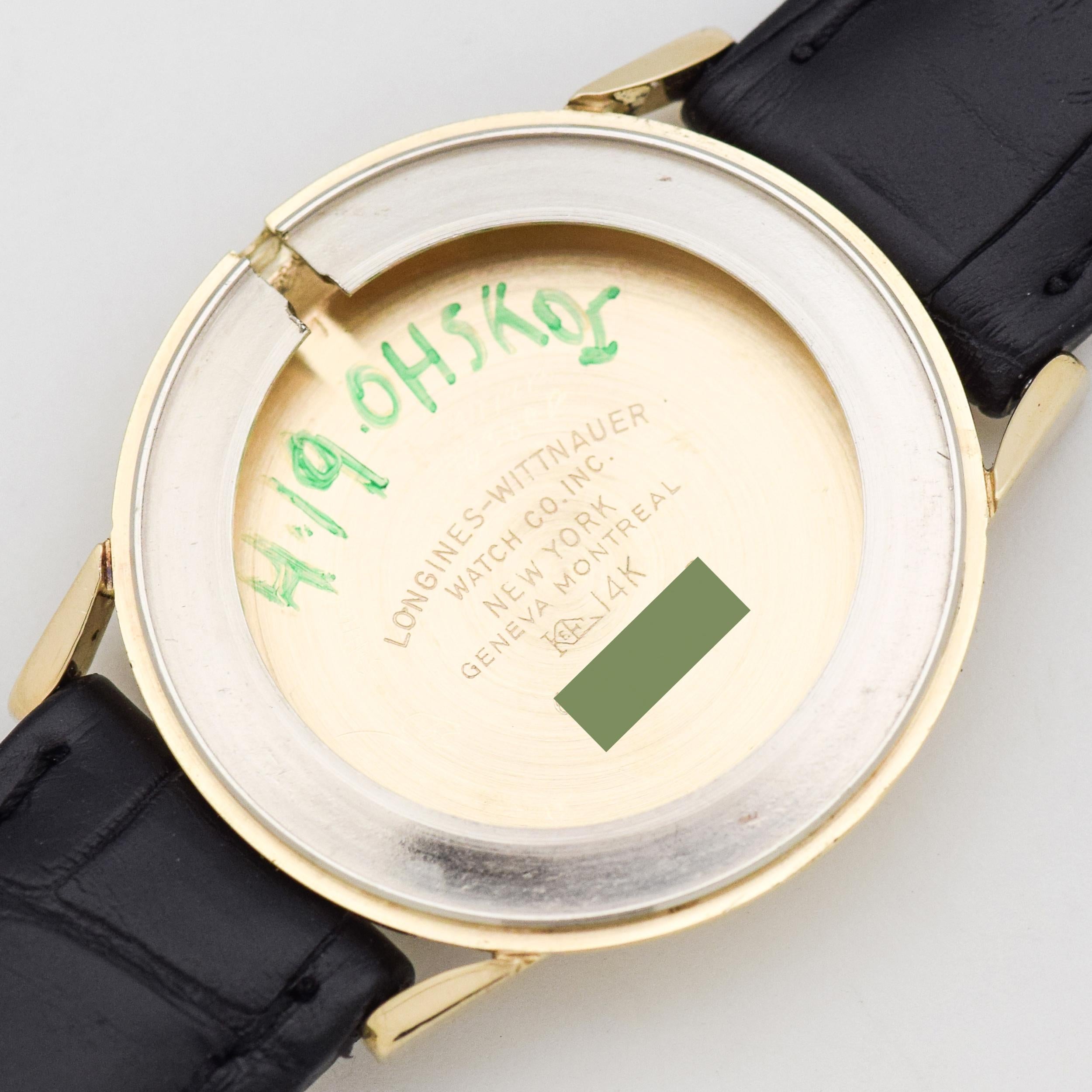 Vintage Longines 14 Karat Yellow Gold Watch, 1958 For Sale 4