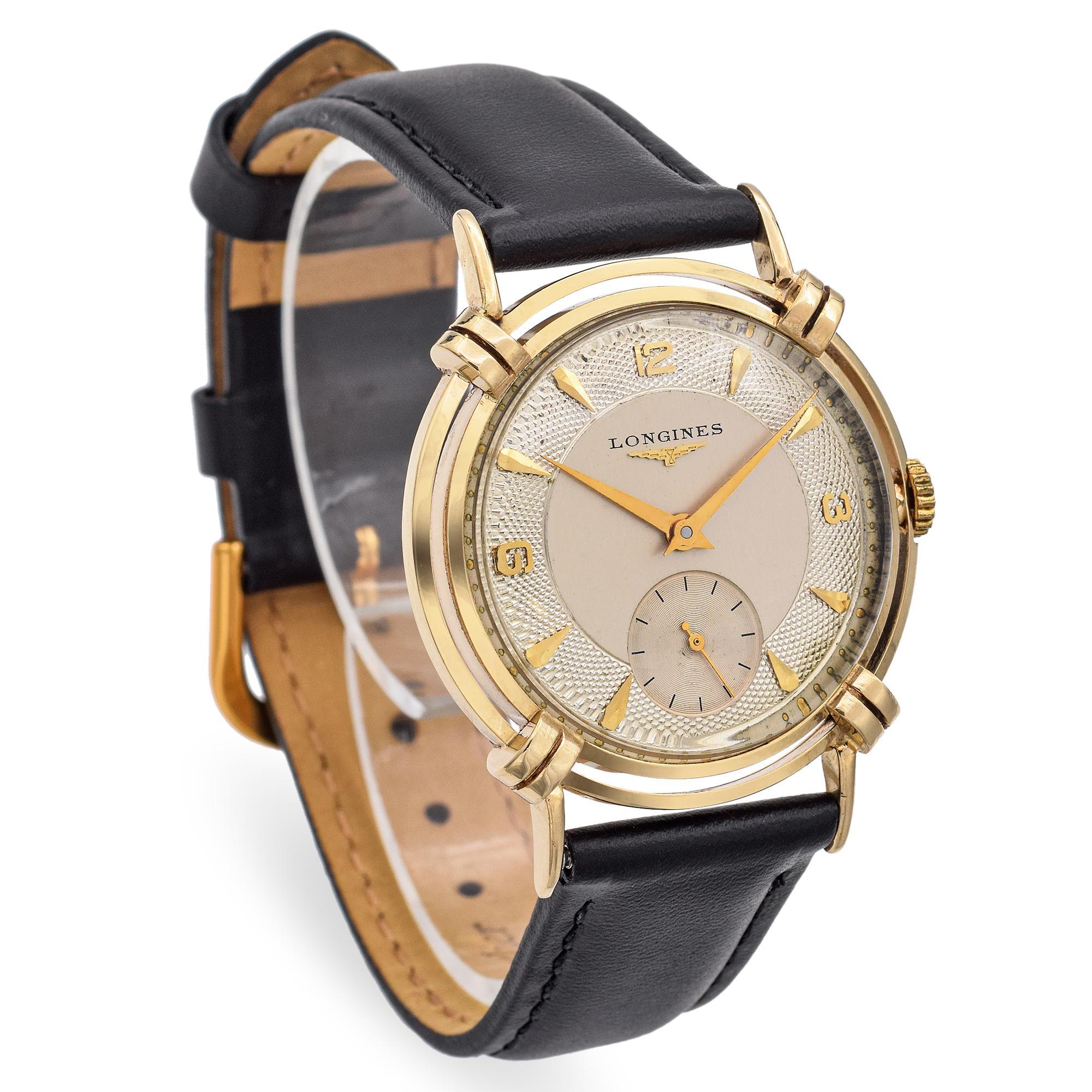 Longines President Washington Montre vintage pour hommes en or jaune 14 carats en vente 1