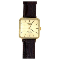 Vintage Longines Square Flagship Watch in 18ct Yellow Gold